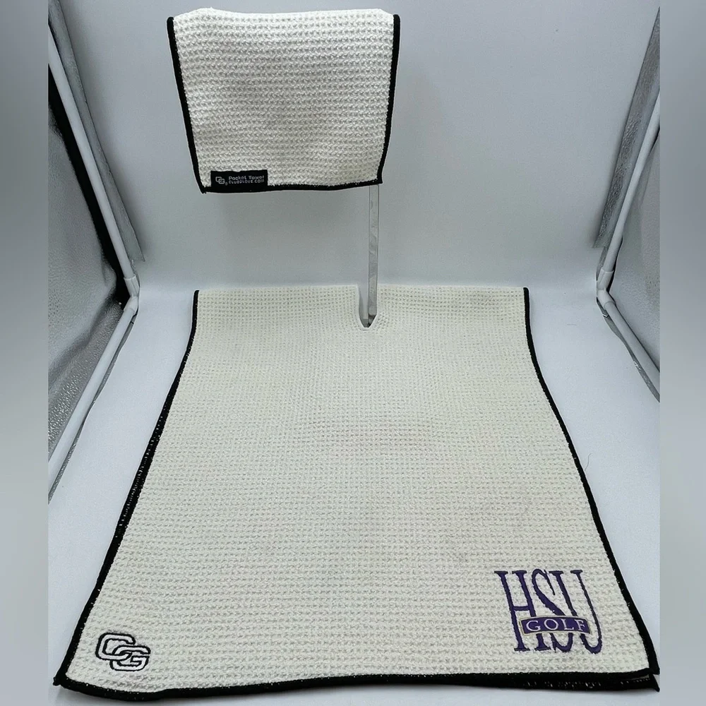 Club Glove: 2pc HSU Golf Embroidered Microfiber Caddie & Pocket Towel Set